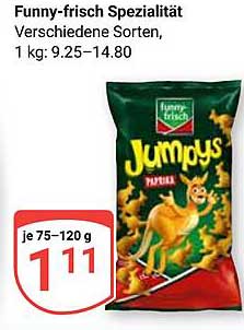 Funny-frisch Spezialität Jumpys, 75-120 g