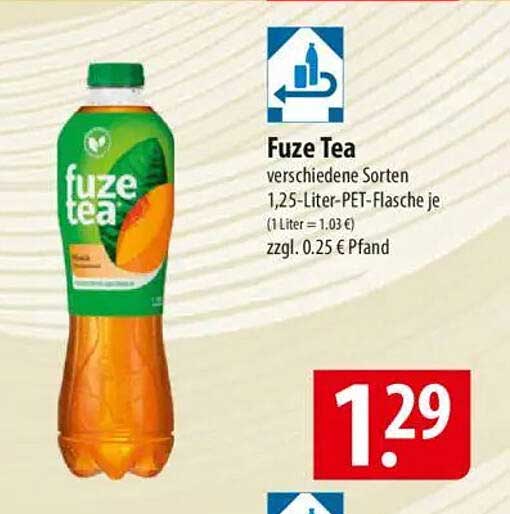 Fuze Tea verschiedene Sorten 1,25-Liter-PET-Flasche je