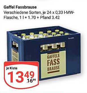 Gaffel Fassbrause - Verschiedene Sorten, je 24 x 0,33 l-MW-Flasche