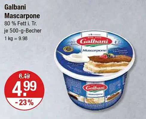 Galbani Mascarpone 500 g - Der cremige Genuss für Ihre Küche
