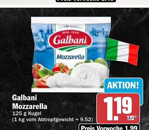 Galbani Mozzarella 125 g Kugel