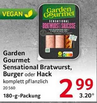 Garden Gourmet Sensational Bratwurst, Burger oder Hack - komplett pflanzlich