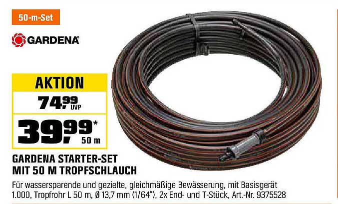 GARDENA Starter-Set mit 50 m Tropfschlauch