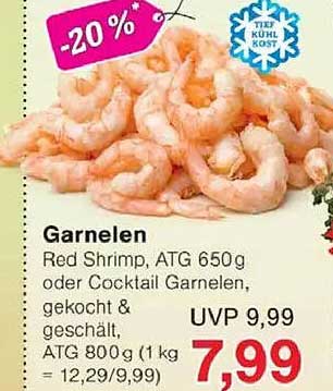 Garnelen Red Shrimp oder Cocktail Garnelen, 650g, gekocht & geschält, ATG