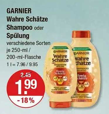 GARNIER Wahre Schätze Shampoo oder Spülung 250-ml