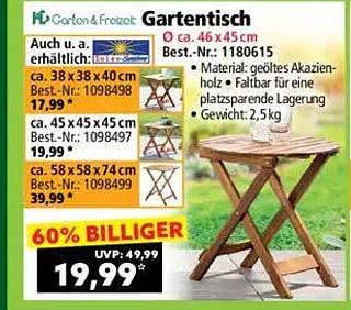 Gartentisch 46 x 45 cm