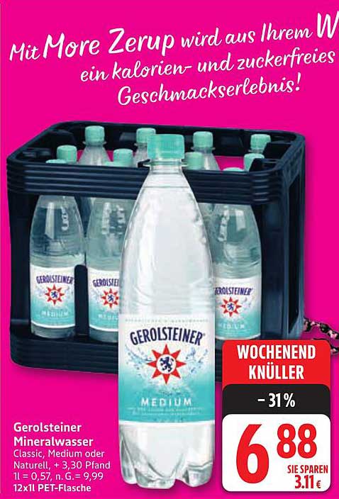 Gerolsteiner Mineralwasser 12x1l PET-Flasche