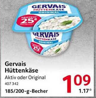 Gervais Hüttenkäse Aktiv oder Original
