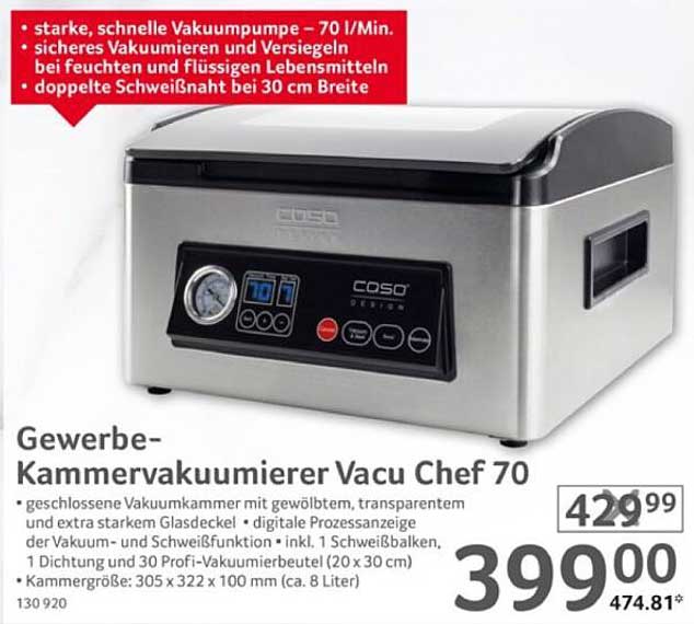 Gewerbe-Kammervakuumierer Vacu Chef 70