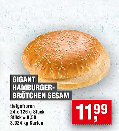 GIGANT HAMBURGER-BRÖTCHEN SESAM