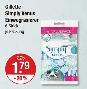 Gillette Simply Venus Einwegrasierer 6 Stück je Packung