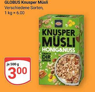 GLOBUS Knusper Müsli Honig & Nuss