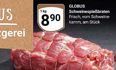GLOBUS Schweinespießbraten - Frisch, vom Schweinekamm, am Stück