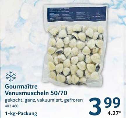 Gourmaître Venusmuscheln 50/70 - gekocht, ganz, vakuumiert, gefroren