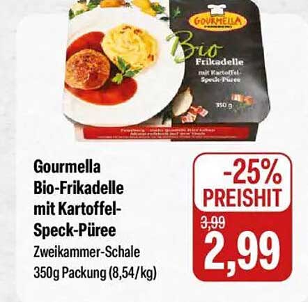 Gourmella Bio-Frikadelle mit Kartoffel-Speck-Püree 350g