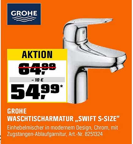 GROHE WASCHTISCHARMATUR „SWIFT S-SIZE“