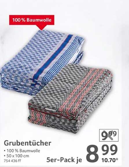 Grubentücher 5er-Pack – 100 % Baumwolle