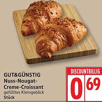 GUT& GÜNSTIG Nuss-Nougat-Creme-Croissant gefülltes Kleingebäck Stück