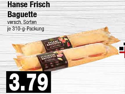 Hanse Frisch Baguette - verschiedene Sorten je 310-g-Packung