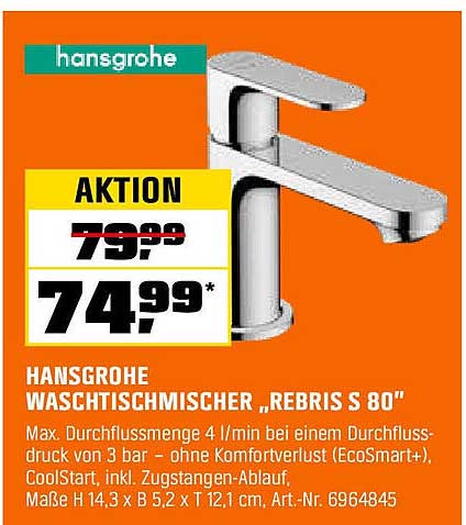 HANSgrohe Waschtischmischer „Rebris S 80“
