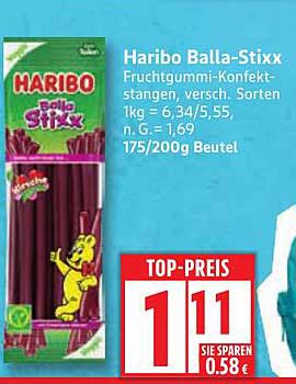 Haribo Balla-Stixx Fruchtgummi-Konfekt 175g