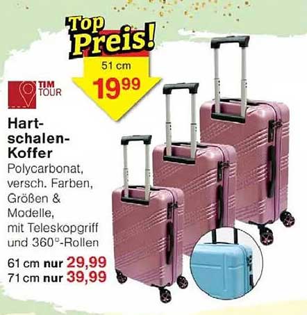 Hartschalen-Koffer - Polycarbonat, versch. Farben, Größen & Modelle