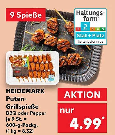 HEIDEMARK Puten-Grillspieße BBQ oder Pepper je 9 St.