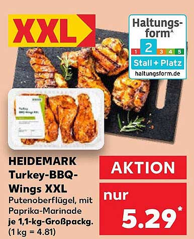 HEIDEMARK Turkey-BBQ-Wings XXL - Putenoberflügel mit Paprika-Marinade