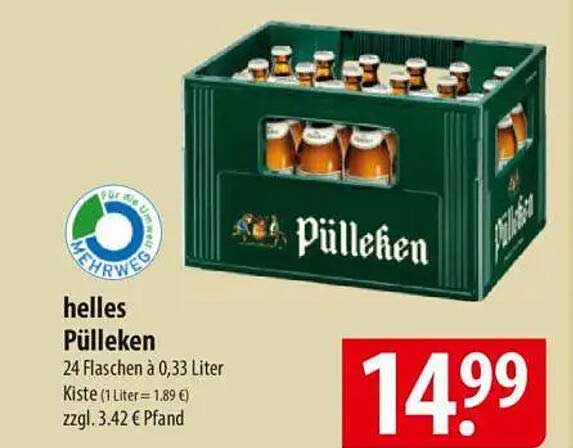 helles Pülleken - 24 Flaschen à 0,33 Liter Kiste