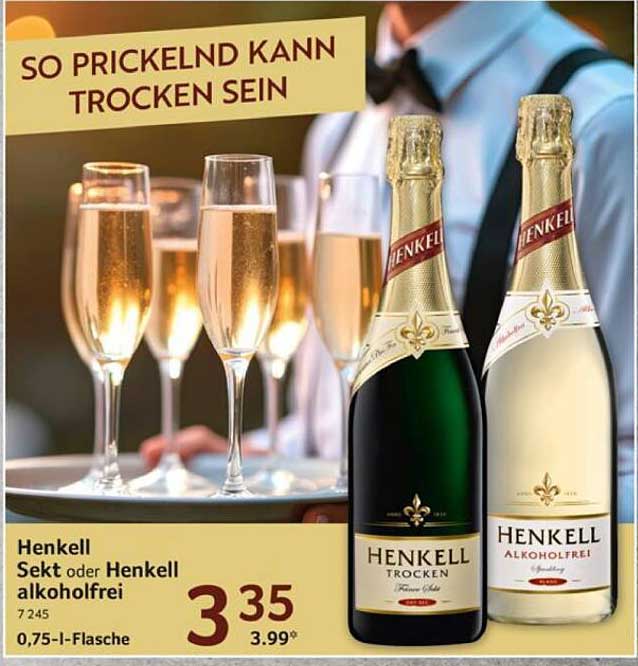Henkell Sekt oder Henkell alkoholfrei 0,75 l-Flasche