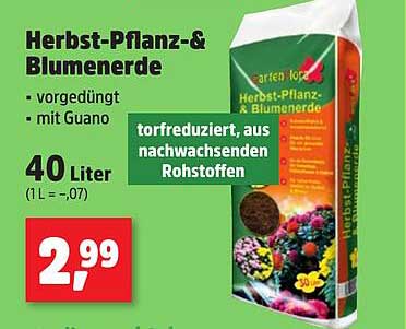 Herbst-Pflanz- & Blumenerde 40 Liter