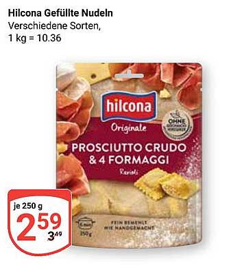 Hilcona Gefüllte Nudeln - Prosciutto Crudo & 4 Formaggi
