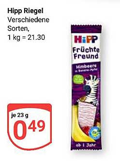 Hipp Riegel - Früchte Freund Himbeere mit Banane-Apfel