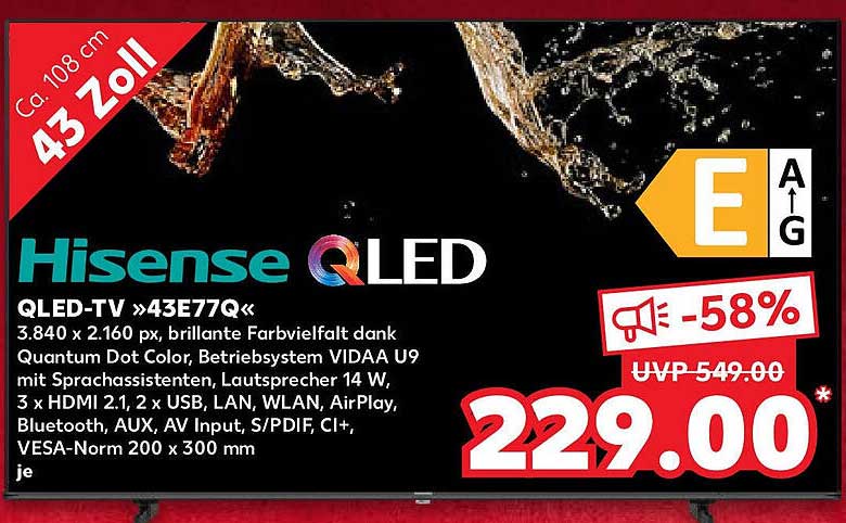 Hisense QLED-TV »43E77Q«