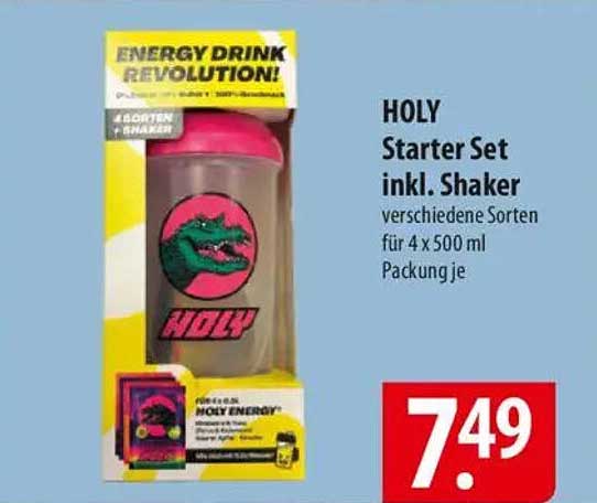 HOLY Starter Set inkl. Shaker - verschiedene Sorten für 4 x 500 ml