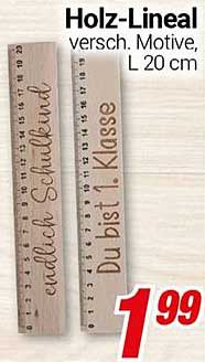 Holz-Lineal, verschiedene Motive, L 20 cm