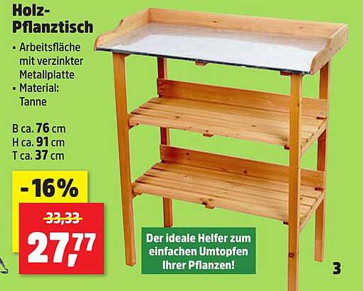 Holz-Pflanztisch - Der ideale Helfer zum einfachen Umtopfen Ihrer Pflanzen!