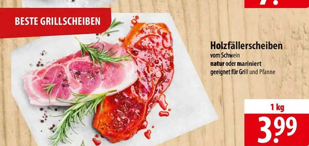 Holzfällerscheiben vom Schwein - natur oder mariniert