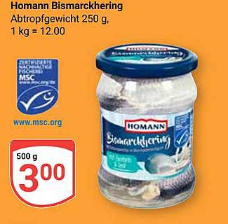 Homann Bismarckhering 250 g - Leckerer Genuss aus der Dose