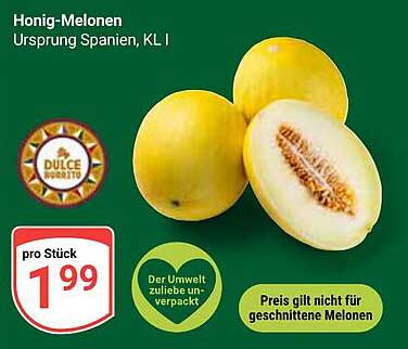 Honig-Melonen Ursprung Spanien, KL I