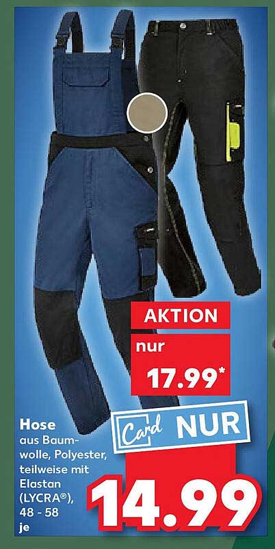 Hose aus Baumwolle, Polyester, teilweise mit Elasthan (LYCRA®), 48 - 58 je
