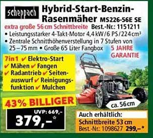Hybrid-Start-Benzin-Rasenmäher MS226-56E SE