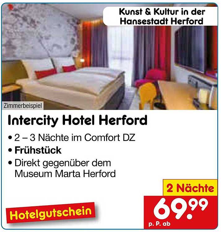 Intercity Hotel Herford - 2–3 Nächte im Comfort DZ mit Frühstück