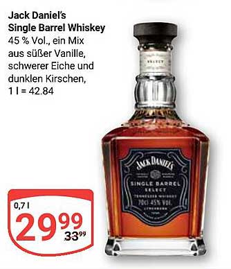 Jack Daniel's Single Barrel Whiskey 0,7l