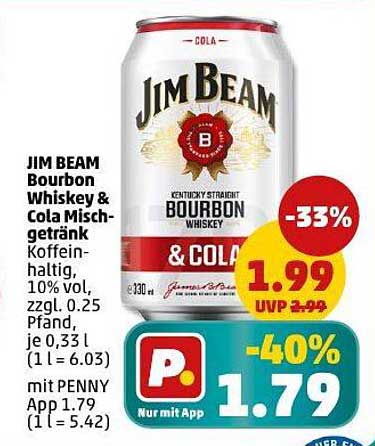 JIM BEAM Bourbon Whiskey & Cola Mischgetränk