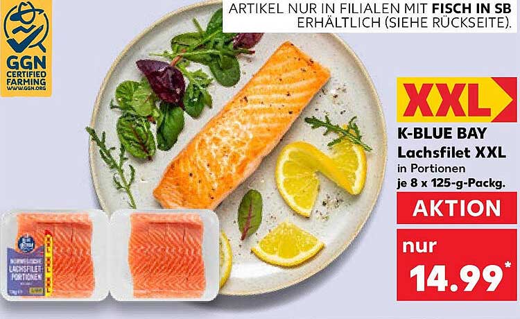 K-BLUE BAY Lachsfilet XXL in Portionen