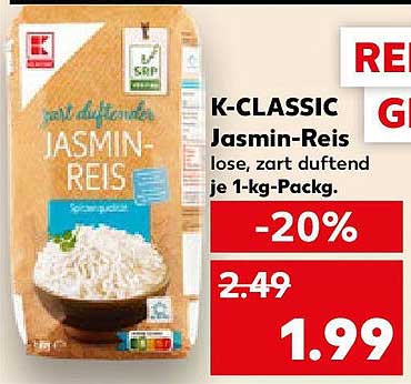 K-CLASSIC Jasmin-Reis 1-kg-Packung - jetzt zum Sonderpreis!