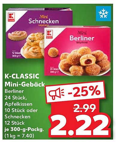 K-CLASSIC Mini-Gebäck: Mini Berliner & Schnecken