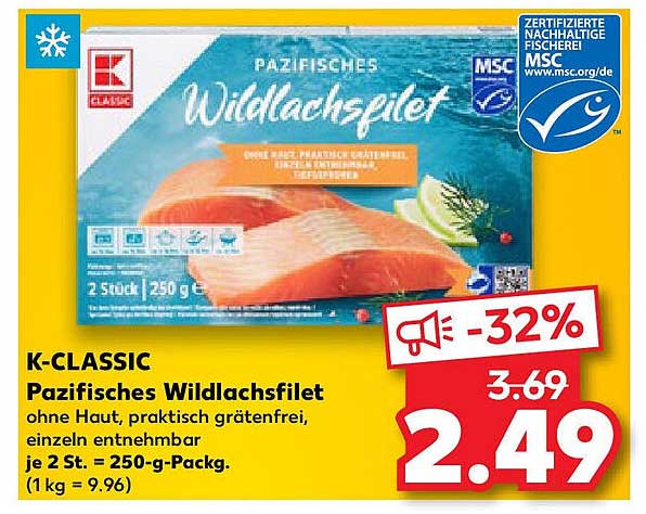 K-CLASSIC Pazifisches Wildlachsfilet