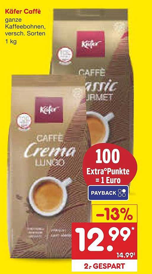 Käfer Caffè ganze Kaffeebohnen, verschiedene Sorten 1 kg